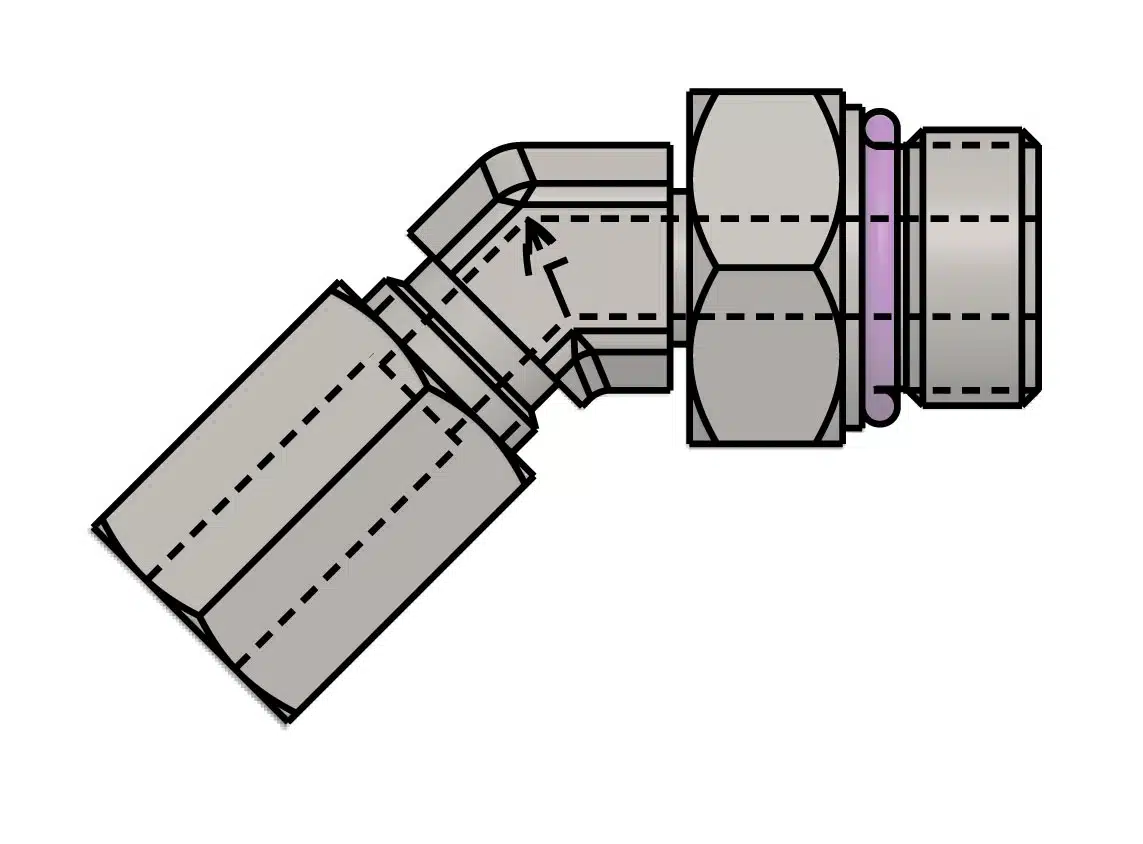 Flareless-Tube-Fittings-45-Degree-Adjustable-Elbow