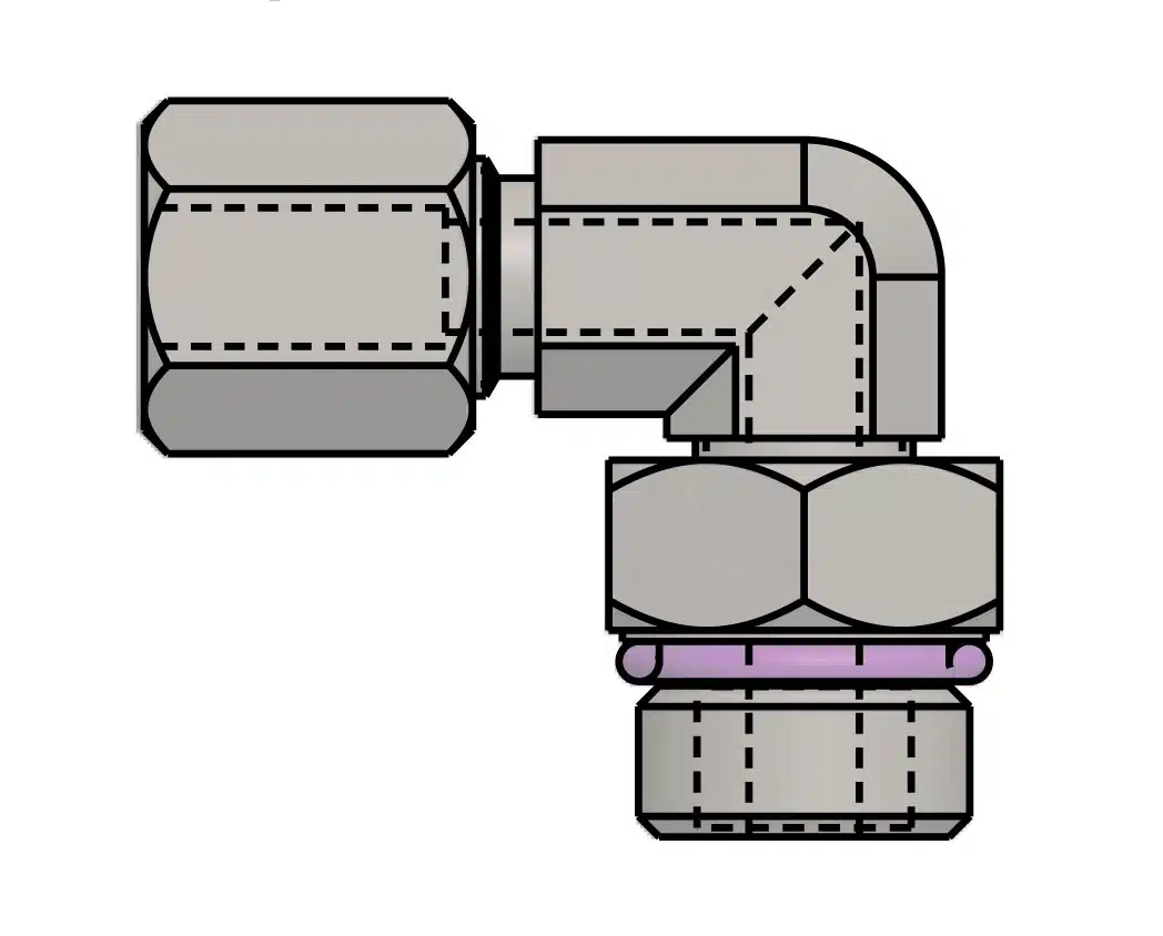 Flareless-Tube-Fittings-90-Degree-Adjustable-Elbow