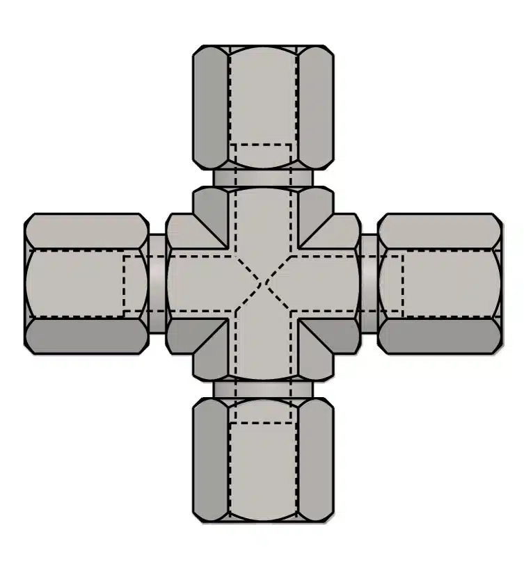 Flareless-Tube-Fittings-Cross Flareless-Tube-Fittings-Cross