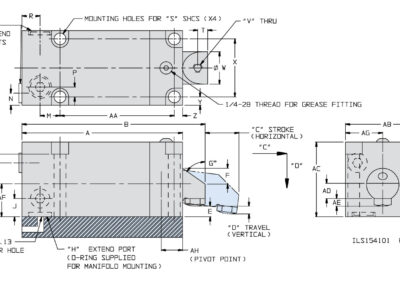 5-C Collet Vise, Triple Collet Dimensions