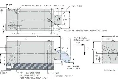 5-C Collet Vise, Triple Collet Dimensions