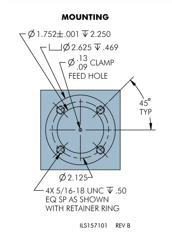 ILS157101 Special Use Clamps Power Pin Mounting
