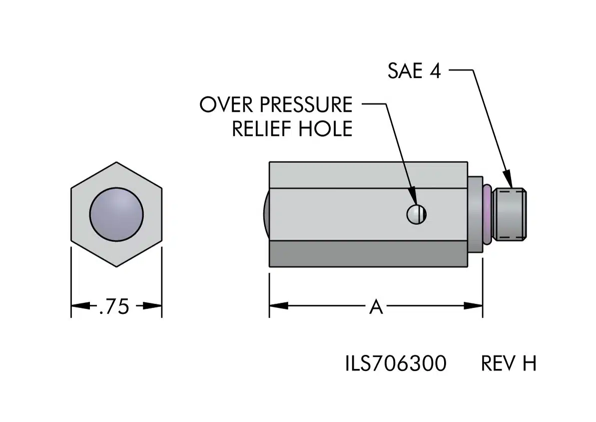 ILS706300 Over Pressure Relief Dimensions