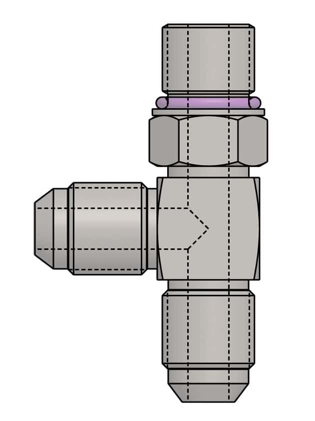 JIC-to-SAE-Fittings-Adjustable-Run-Tee