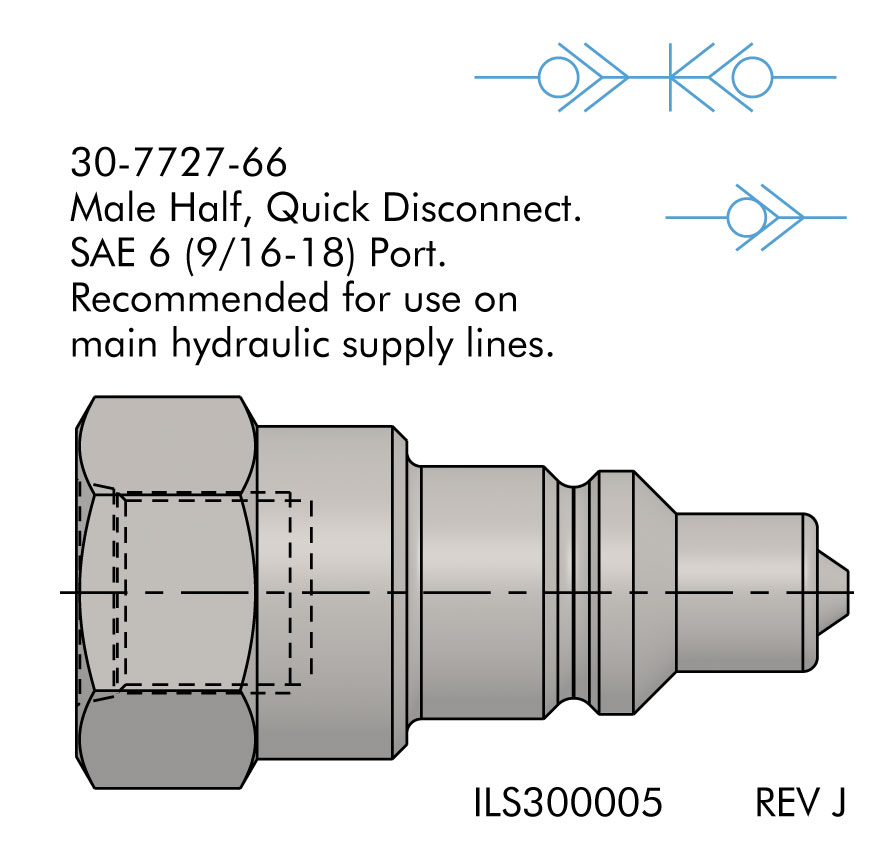 Male Half Quick Disconnect SAE 6 9 16-18 Port