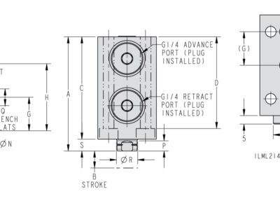 Combination Block 7MPa Cylinders Dimensions