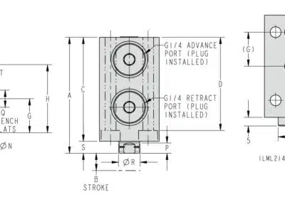 Combination Block 7MPa Cylinders Dimensions