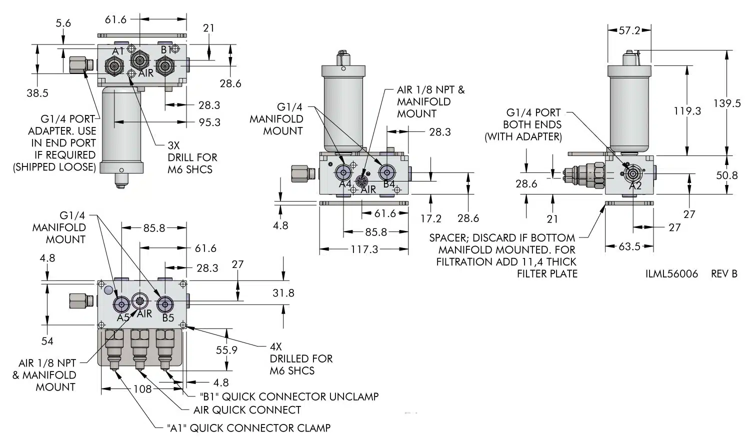 ilml56006 External Accumulator with Air Dimensions