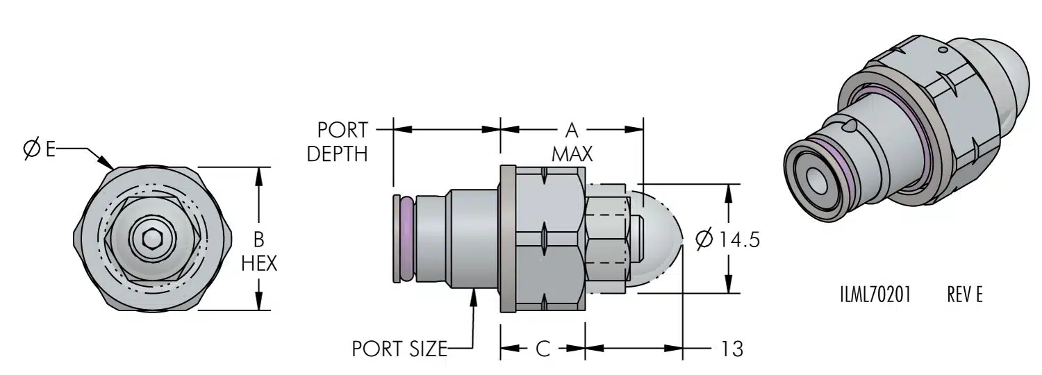 ilml70201 In The Port Flow Control Dimensions