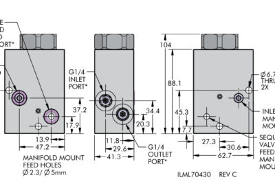 Unclamp Delay Valve Dimensions