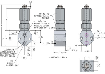 Compact Manifold Mount Sequence Valve Dimensions