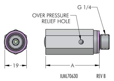 Over Pressure Relief Valve Dimensions