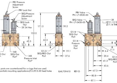 Combination Sequence/PRV Block Dimensions