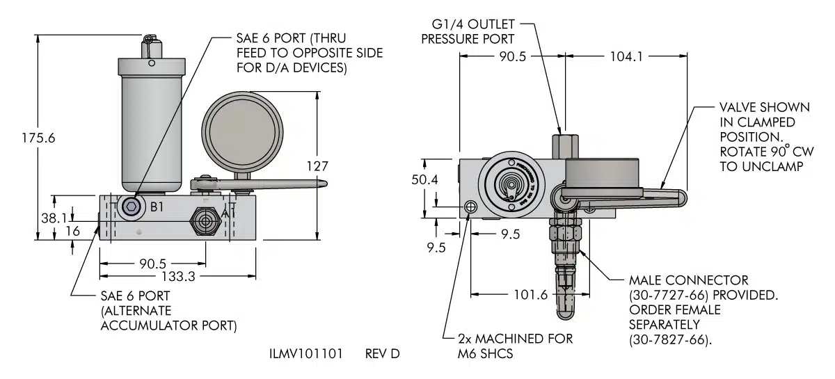 ilmv101101 Manual Shutoff Valve Decoupler Dimensions