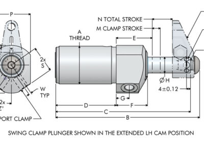 Threaded Body Swing Clamps Dimensions