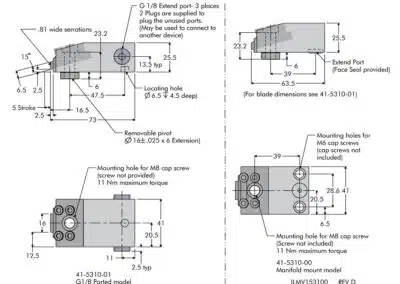 Edge Clamps Dimensions
