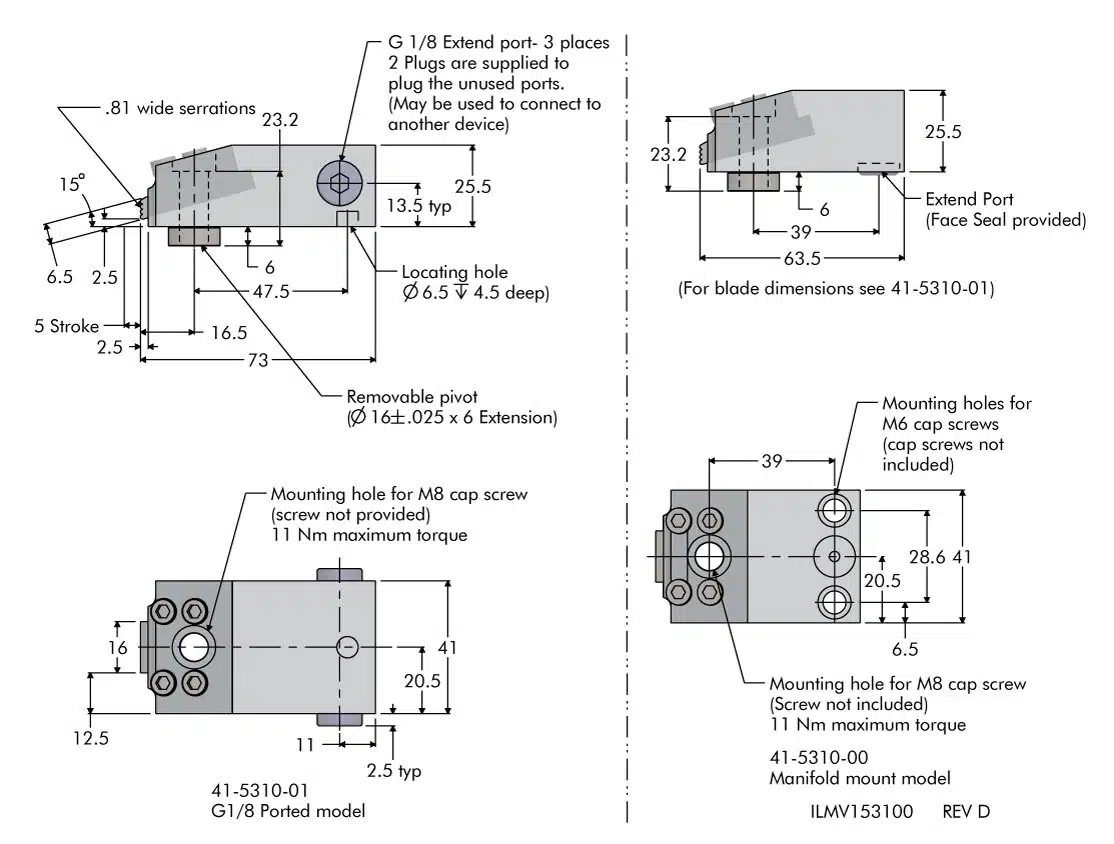 ilmv153100 Edge Clamps Dimensions