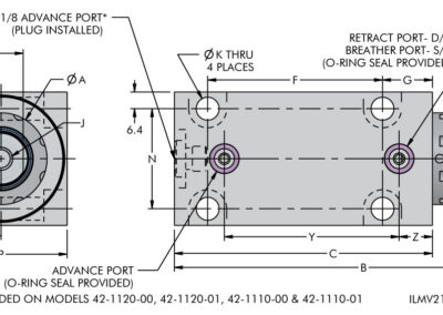 Manifold Mount Block Cylinder Dimensions