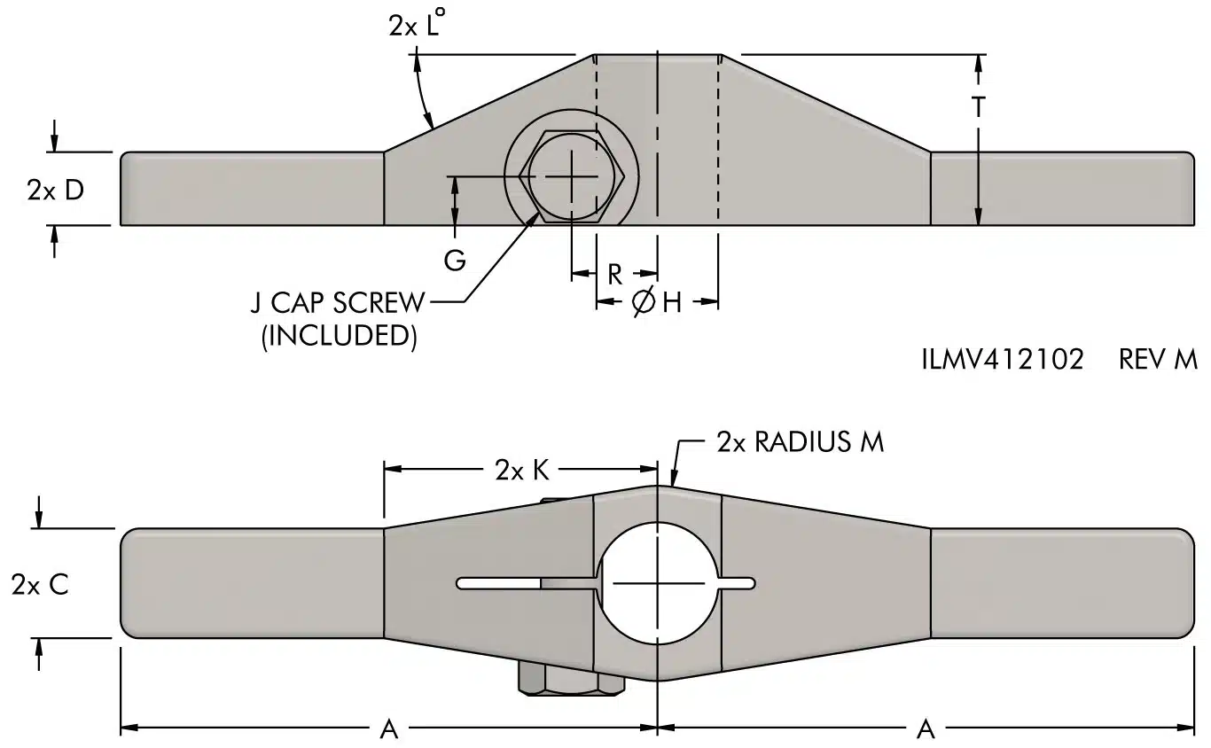 ilmv412102 Low Profile Double Ended Arms Dimensions