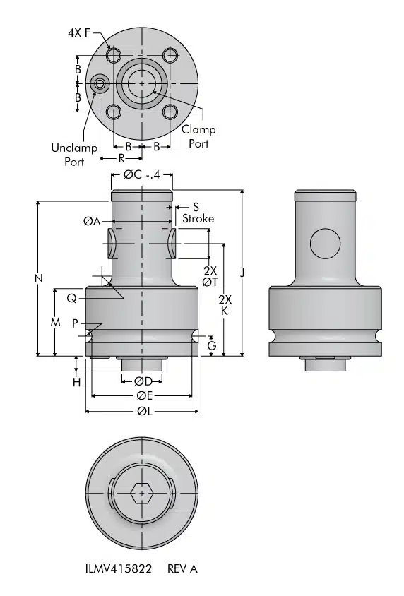 ilmv415822 Small Bore, 2 Point Contact Dimensions