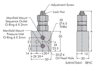 Sequence Valve for Tight Spaces Dimensions - Manifold