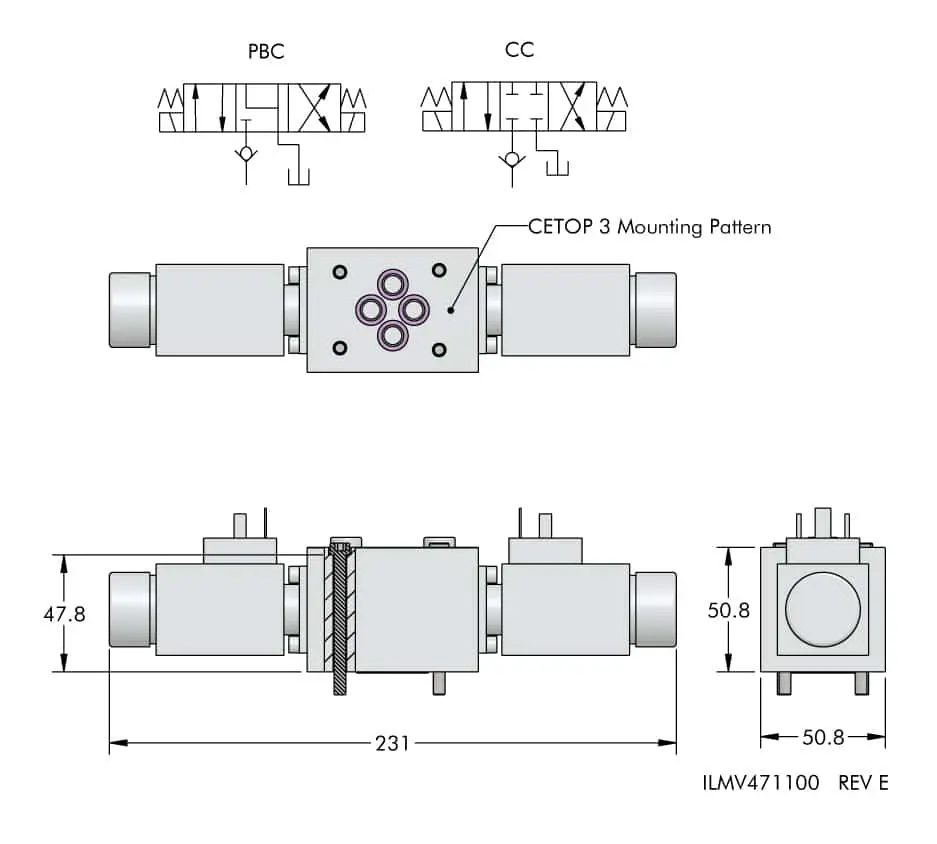 ilmv471100 Solenoid Valve: 3-Position, 4-Port Specifications
