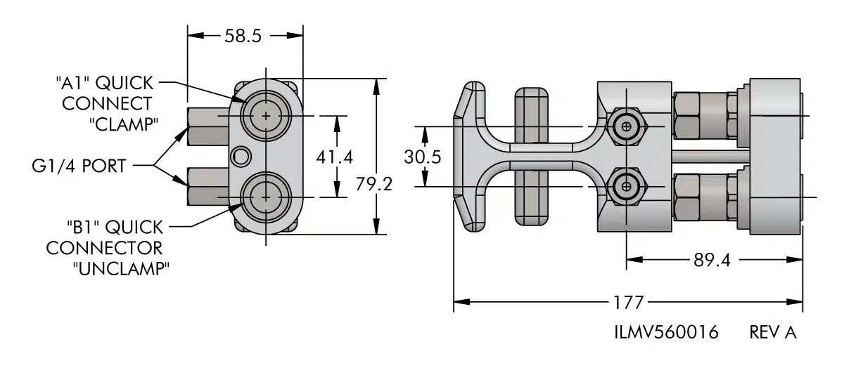 ilmv560016 One Hand Decoupler Operating Handle Dimensions