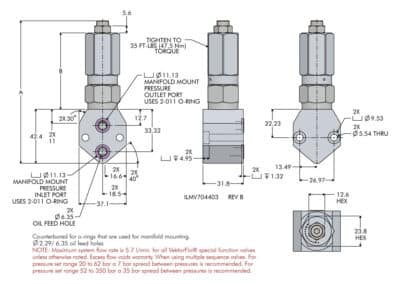 Compact Manifold Mount Sequence Valve Dimensions