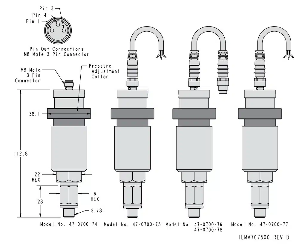ilmv707500 Mechanical Waterproof Pressure Switch Specifications