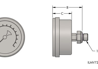 Back Mount Gauge Dimensions