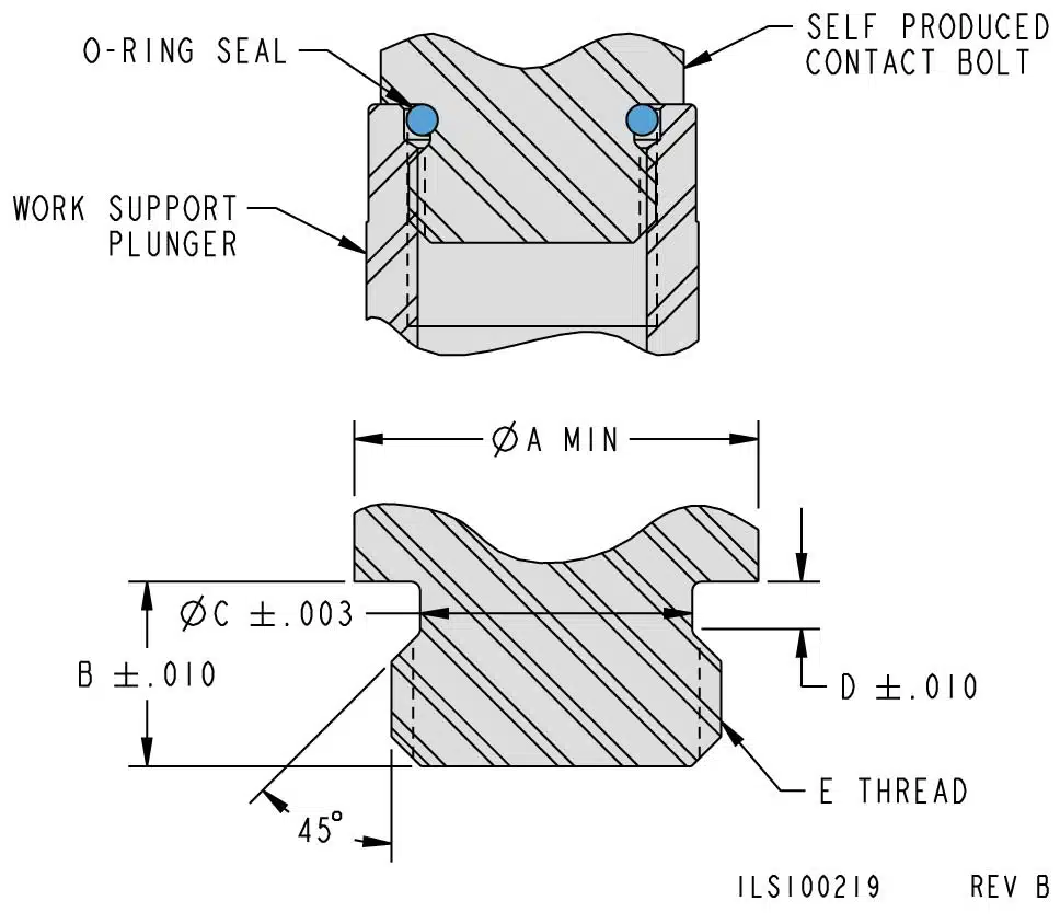 ils100219 Top Flange Position Sensing Double Acting Custom Contact Bolt