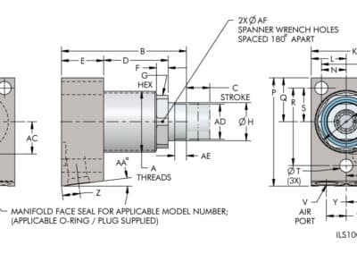 Air Advance Work Support Dimensions Workholding