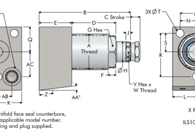 TuffGrip High Capacity Fluid Advance 3-Bolt Base Dimensions Workholding