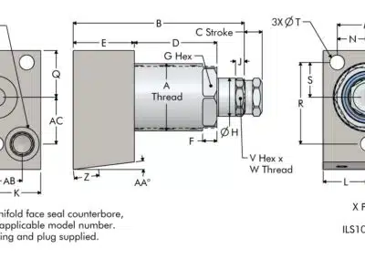TuffGrip High Capacity Fluid Advance 3-Bolt Base Dimensions Workholding