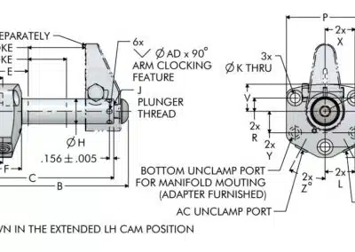 TuffCam™ Swing Clamps Top Flange Long Stroke