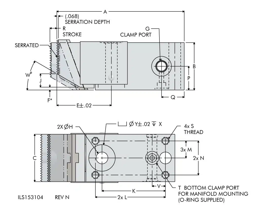 ils153104 Pull-Down Clamp Dimensions