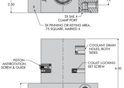 5-C Collet Vise, Single Collet Dimensions