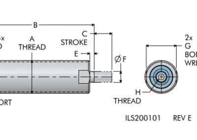 Threaded Mini Cylinders Dimensions
