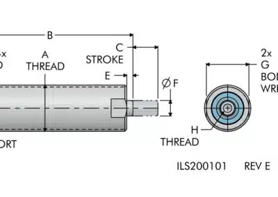 Threaded Mini Cylinders Dimensions