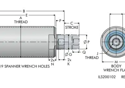 Threaded Mini Cylinders Dimensions
