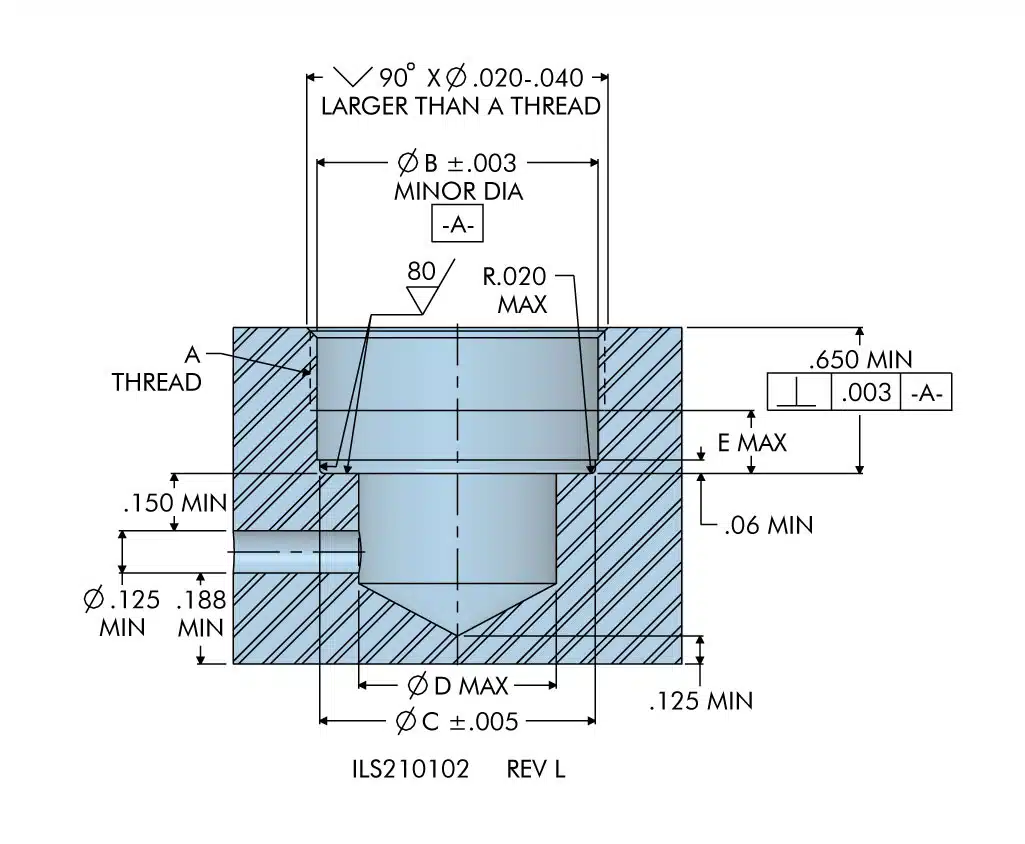 ils210102 Cartridge Mount Mini Cylinder Cavity