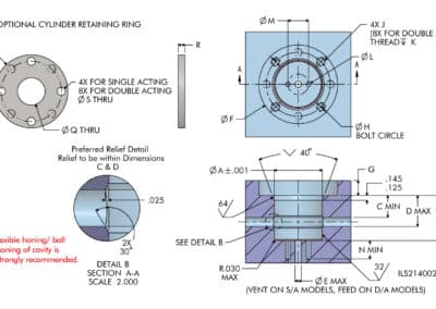 Cylinders Slip-in Cartridge Mount Pull Cavity