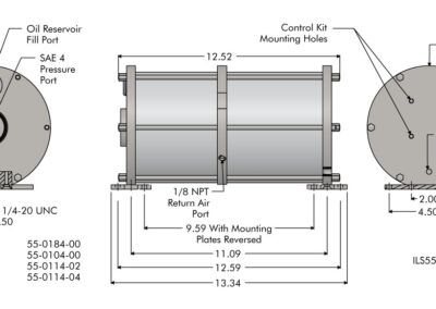Power Supplies Boosters, Compact Air/Hydraulic Dimensions