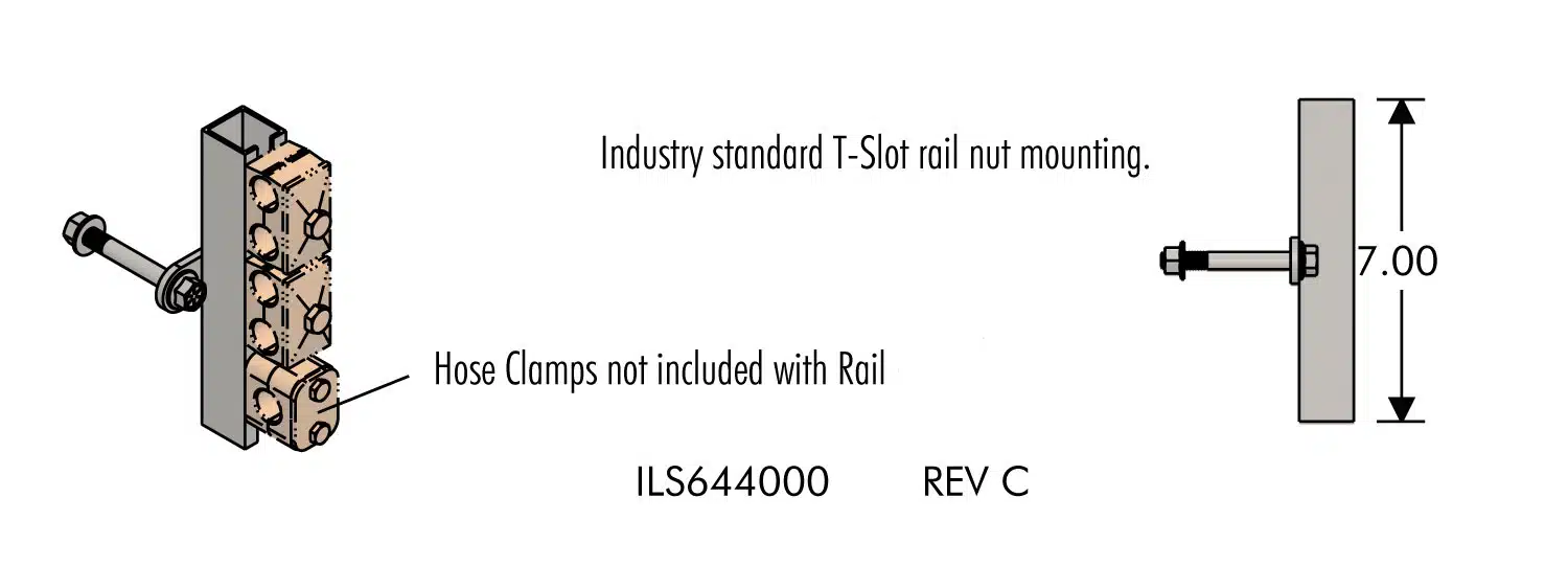 ils644000 Additional Rail for Hose Clamp ils644000 Additional Rail for Hose Clamp