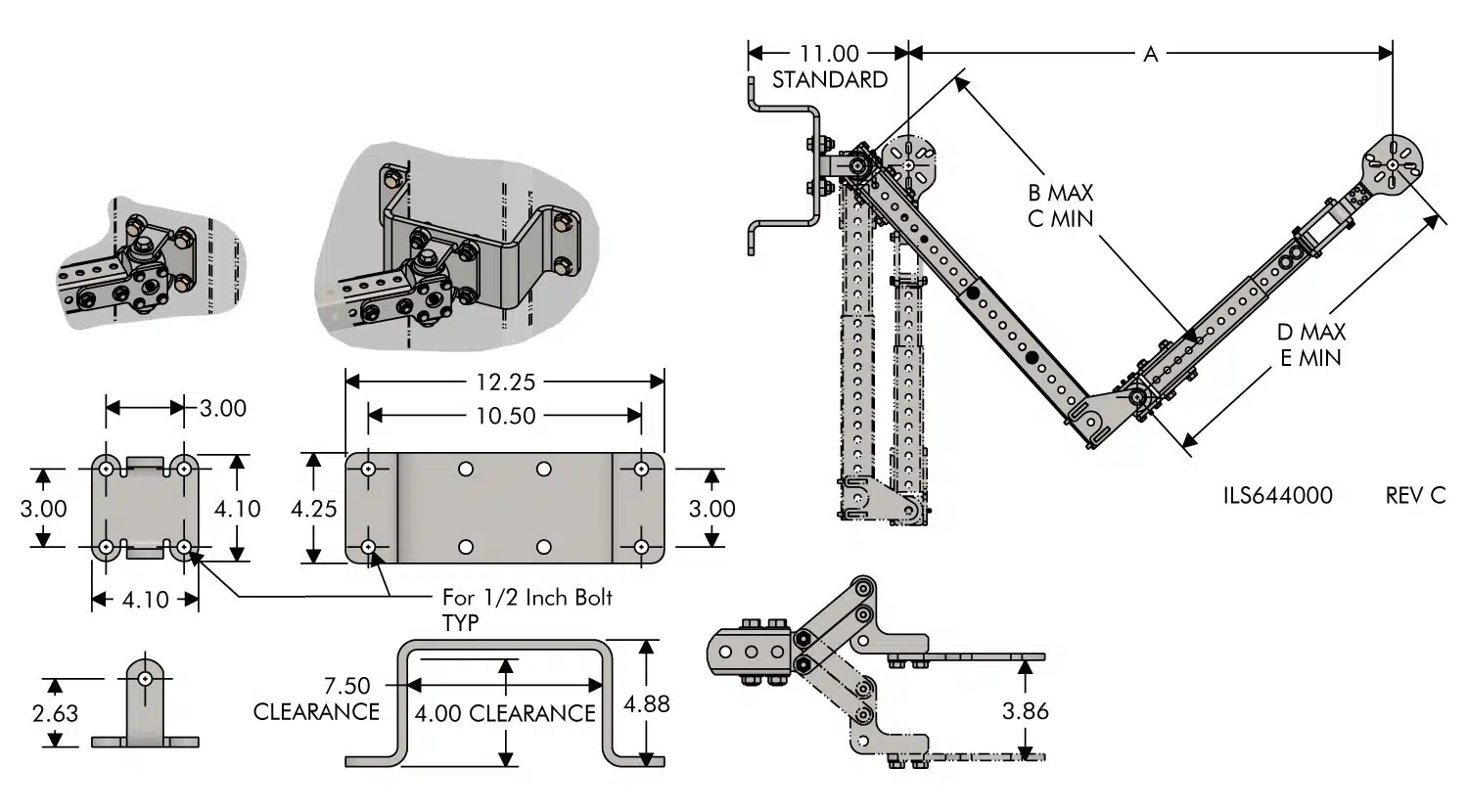 ils644000 Rotary Union Arm Specifications