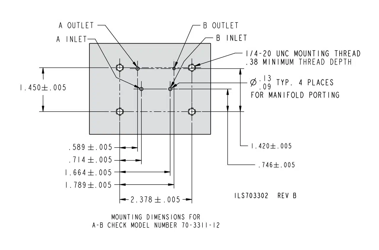 ils703302 "A-B" Check Valve Mounting