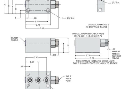 Pilot Operated Check Valve Dimensions