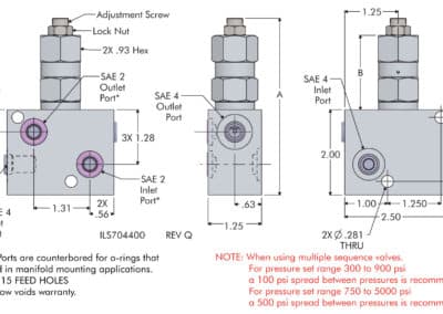 Sequence Valve Dimensions