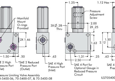 Pressure Limiting Valve Dimensions