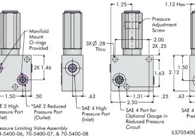 Pressure Limiting Valve Dimensions